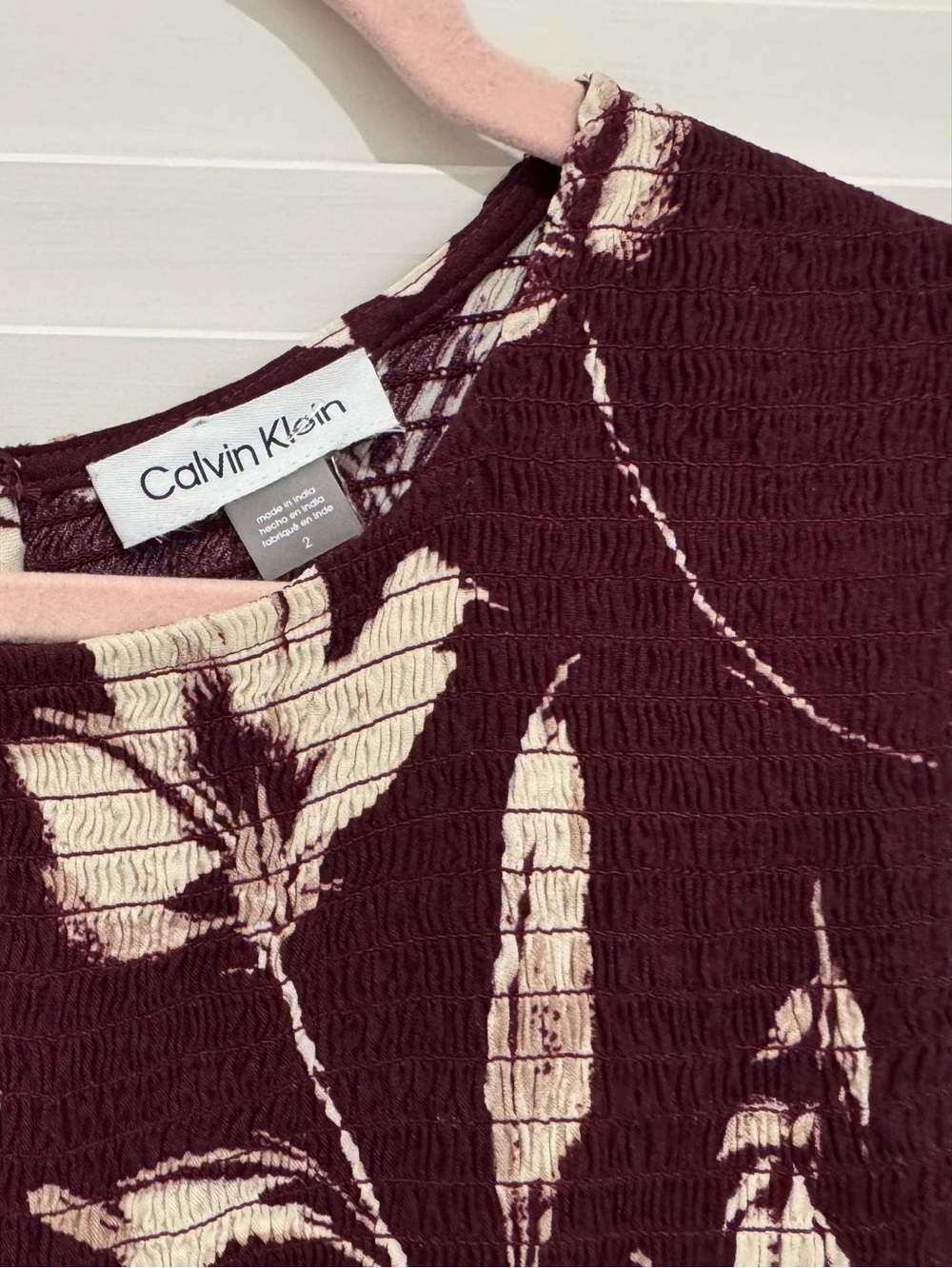 Calvin Klein Burgundy Sleeveless Floral Maxi jumpsuit - Picture 4 of 8